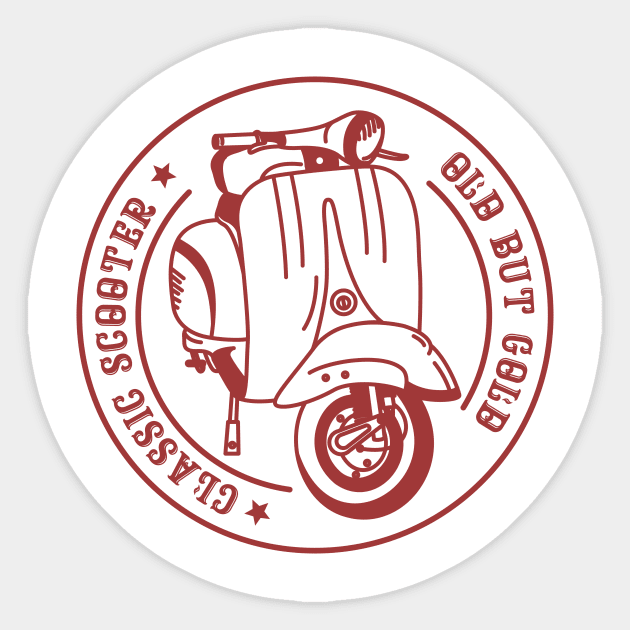 Classic Scooter Sticker by VEKTORKITA